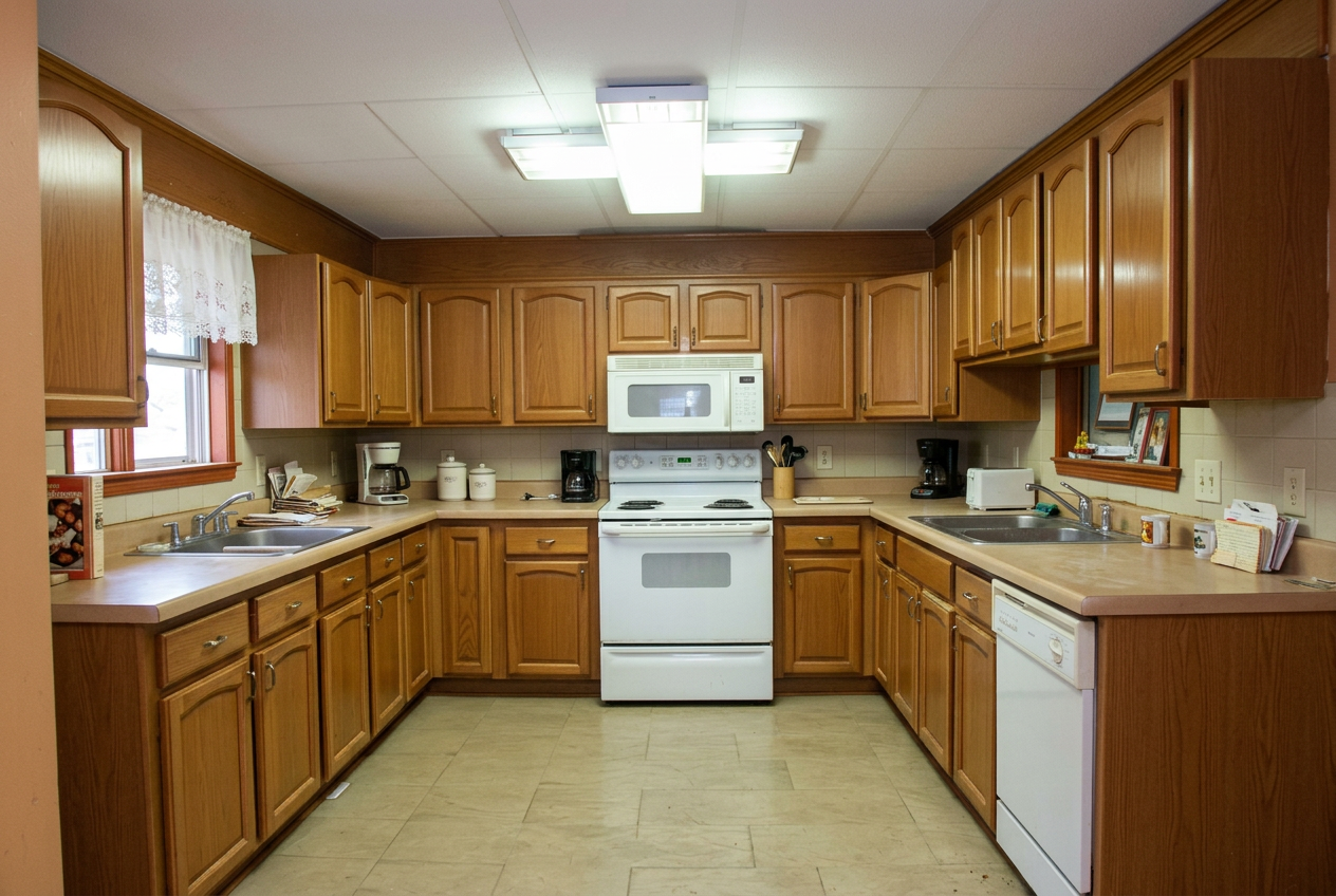 Dated kitchen before remodel